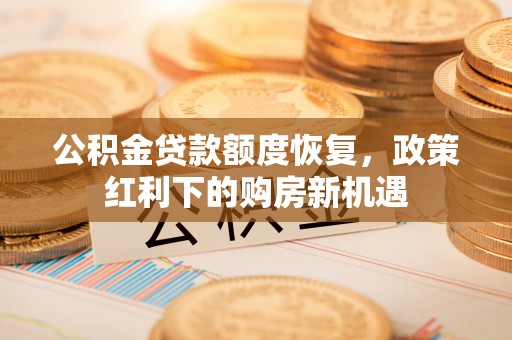 乐清公积金贷款额度恢复，政策红利下的购房新机遇