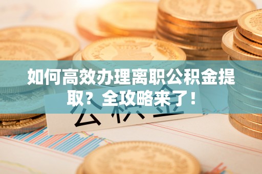 乐清如何高效办理离职公积金提取？全攻略来了！
